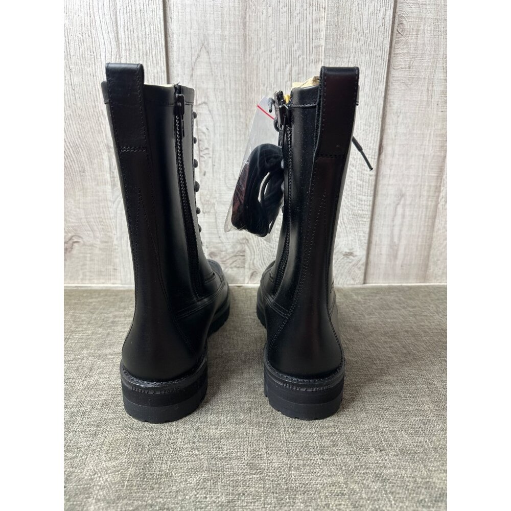 Sperry x John Legend Mens Sz 9 Tall Black Leather Lace-Up Boots w/ Side Zipper - Picture 3 of 11